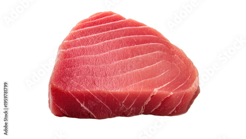 Foto Vibrant fresh raw tuna steak, a premium cut of lean red fish meat ready to prepa
