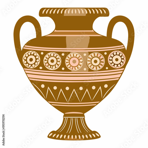 An ancient greek amphora vase with detailed ornamental designs