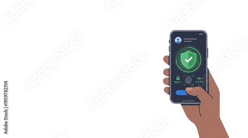 Mobile Phone With Green Shield Icon On Screen For Security And Protection On Transparent Background For Cybersecurity Concepts, Isolated Elements, Cutout, PNG.