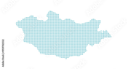 A light blue dotted map illustrating the geographical shape of mongolia high quality professional detailed modern