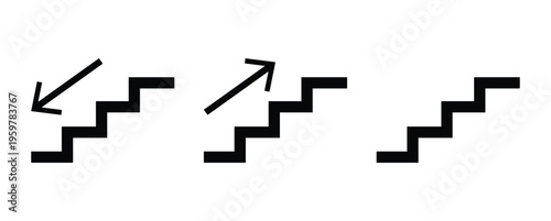 Upstairs and downstairs vector icon isolated on white background.