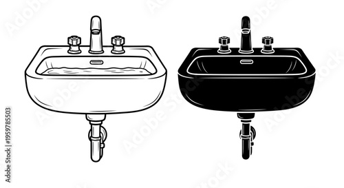 Wall mounted sink basins with faucets