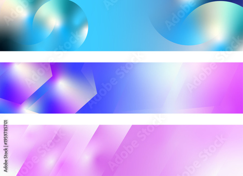 Colorful banner set. Abstract banner template. Modern geometric design template background with space for text