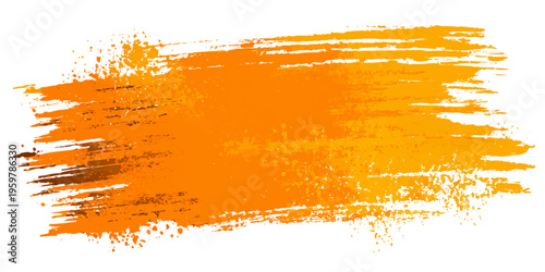 Abstract grunge watercolor background with orange and gold paint splashes and ink splatter texture design for an artistic autumn backdrop