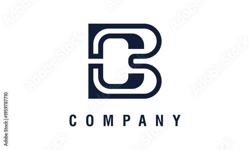 Modern Initial Letter CB with Minimalist Style