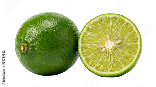 Fresh green lime with vibrant interior ready for culinary use in bright and appealing presentation for food lovers