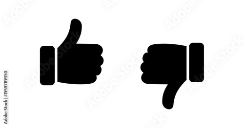 Like and dislike Icons. Thumbs up and down symbols. Vector set.