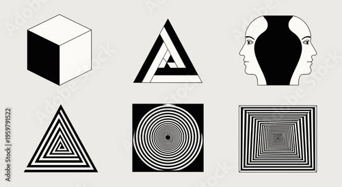 Abstract Optical Illusion Art Composition for Mind-Bending Visuals and Design