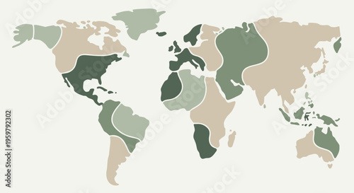Minimalist Earth Map in Neutral Tones: Global Connections and Travel Concept