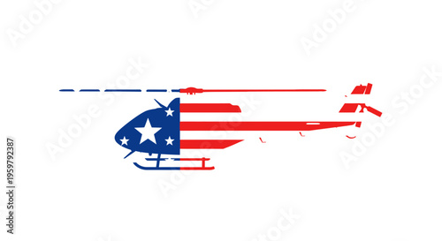 American Flag Helicopter Design Symbol.