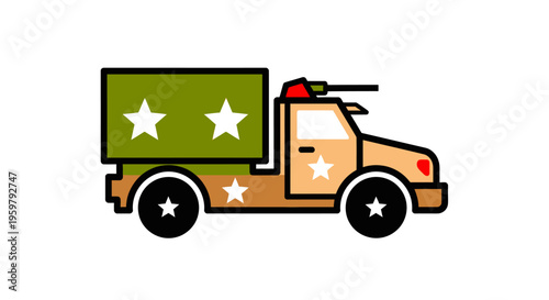Cartoon illustration of a truck.