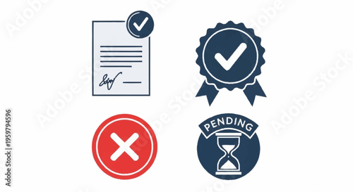 Collection of approval and pending icons.