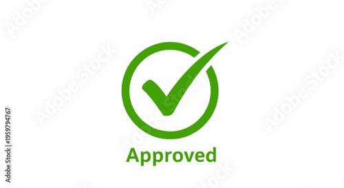 Green approved checkmark logo symbol.