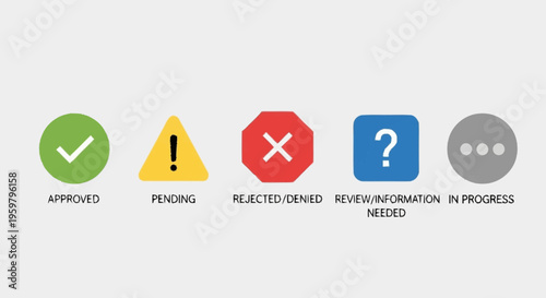 A set of status icons with labels.