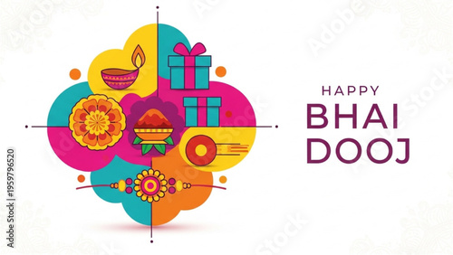 Vibrant Bhai Dooj Celebration with Family and Traditional Decorations Indoors