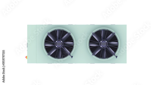 Chiller AHU System - Roof Air Conditioner. 3D rendering isolated on white background. Ideal for professionals, educational, engineering, and industrial design