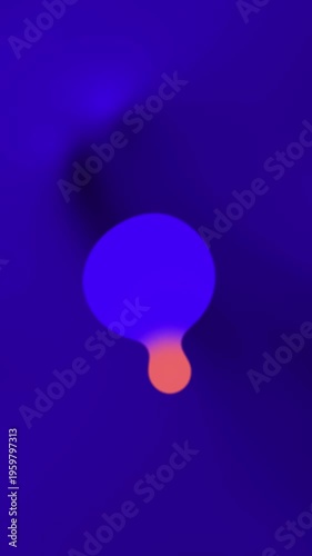 Animated Liquid Blob Shapes Moving on Blue Purple Background, vertical 4K Loop