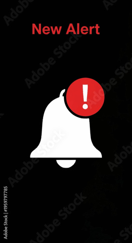 Notification alert icon with exclamation mark.