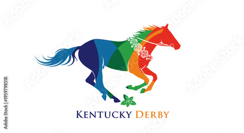 Multicolored Horse Racing Event Logo Design.