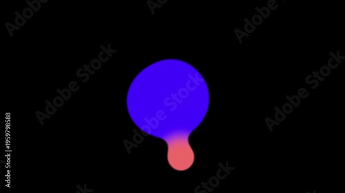 Animated Liquid Blob Shapes Moving on Black Background, Loop
