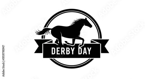 Black Horse Silhouette Running Fast.