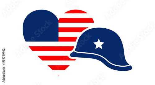 American Military Patriotic Symbol Helmet.