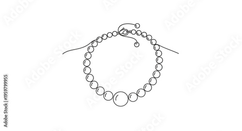 Elegant Pearl Necklace Illustration - A Timeless Fashion Accessory.