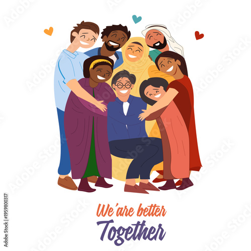 Flat illustration with people in collaboration and unity. Teamwork and partnership drive progress and innovation. Modern concept of connection and strategy