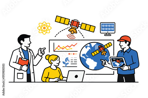 Collaboration between scientists and engineers using satellite data and technology