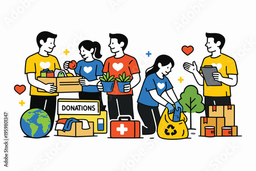 Community efforts showing various forms of donations and support