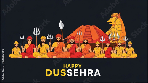 People celebrate Dussehra with effigy and priest in festival event