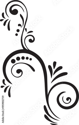 Delicate Minimalist Flourish Scroll Element