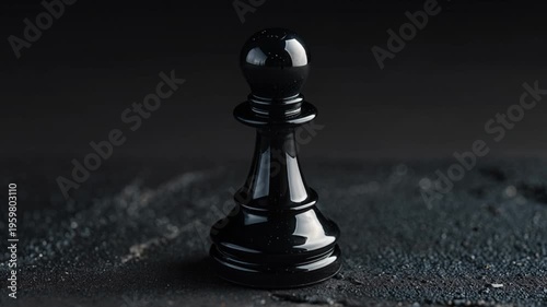 Extreme Macro Black Obsidian Chess Pawn Business Strategy