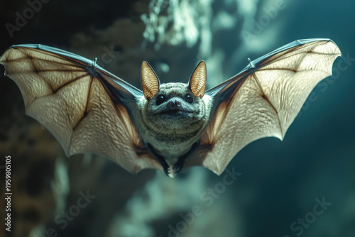 Bat in mid-flight.