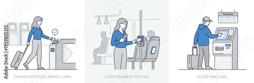 An illustration concept featuring a set of vector flags in blue and silver with cutlery silhouettes showing business people at work in an office