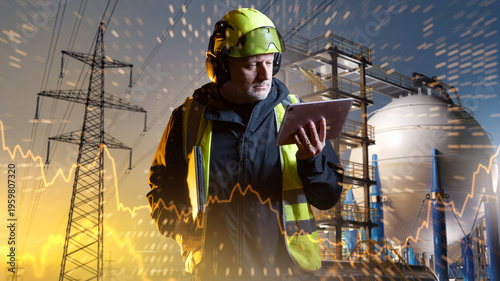 Canvas Print Energy industry, power infrastructure