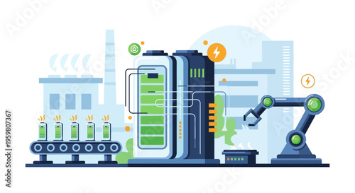 Automated Battery Manufacturing & Energy Storage Production with Industrial Robotic Arm