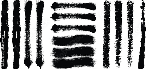 A black and white image featuring a central distorted barcode like pattern