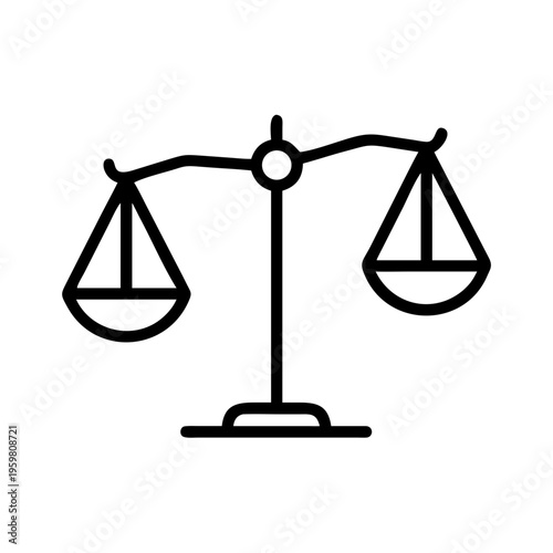 Justice scales balance law legal symbol icon vector illustration graphic design concept for fair judgment 