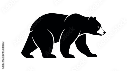 Black bear walking silhouette animal