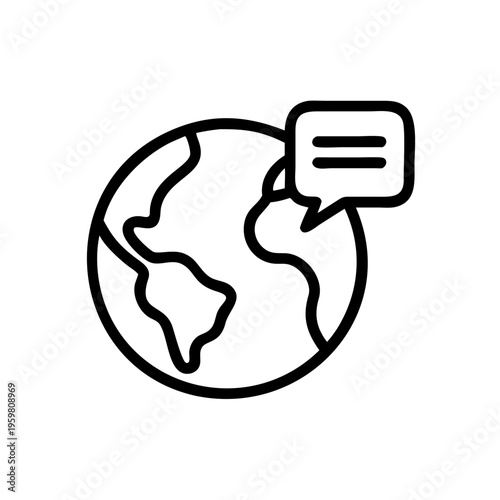 Global communication network icon vector concept for international business and social media connection design 