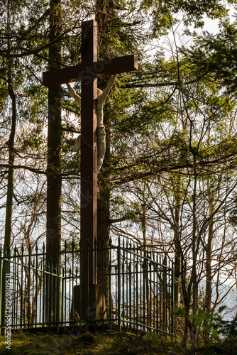 La Croix de Mission dominant les versants escarpés de Sainte-Marie-aux-Mines, CEA, Grand Est, France