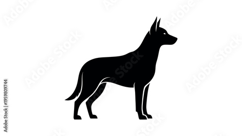 Black silhouette of a german shepherd dog