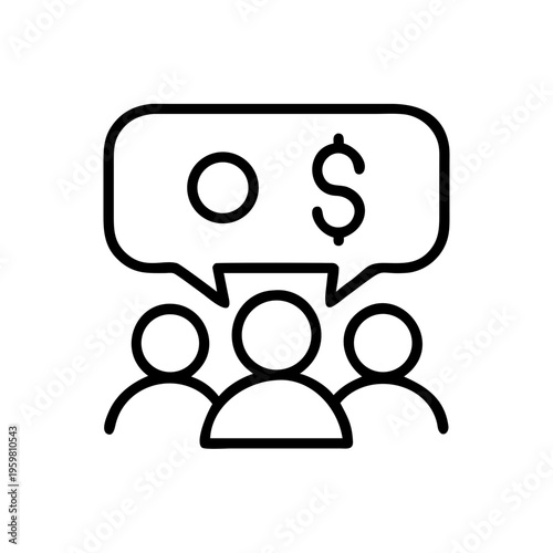 Crowdfunding business investment and financial planning for project funding and money management icon vector