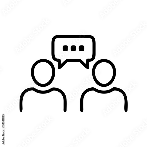 Communication conversation discussion people speech bubble talking icon vector illustration design element