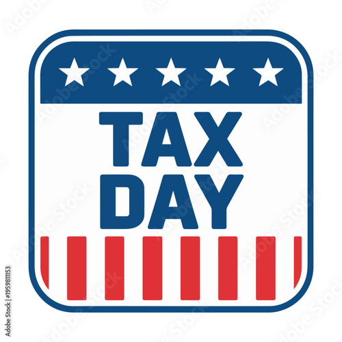 tax day american flag icon design