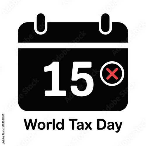 april 15 tax day calendar icon