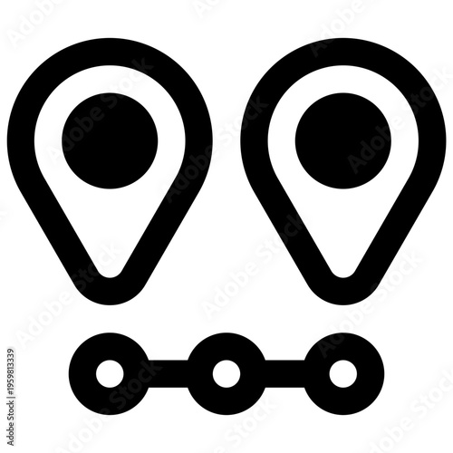 Itinerary. Outlined stroke vector icon with black-filled details.