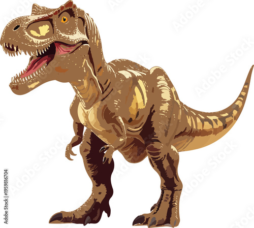 tyrannosaurus rex dinosaur isolated on transparent background, cutout vector graphic design