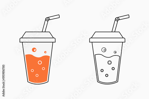 Soft Drink with Straw Icon – Vector Beverage Design